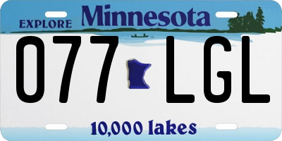 MN license plate 077LGL