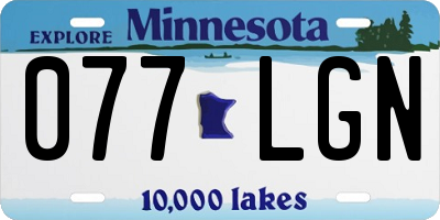 MN license plate 077LGN