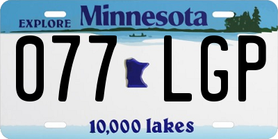 MN license plate 077LGP