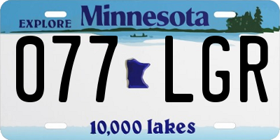 MN license plate 077LGR
