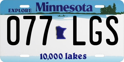 MN license plate 077LGS