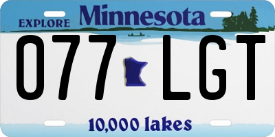 MN license plate 077LGT