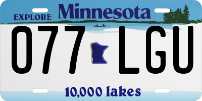MN license plate 077LGU