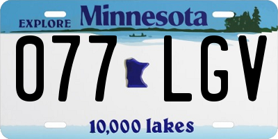 MN license plate 077LGV