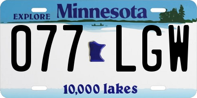 MN license plate 077LGW