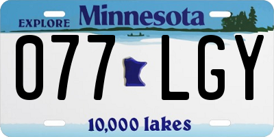 MN license plate 077LGY