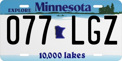 MN license plate 077LGZ