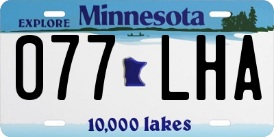 MN license plate 077LHA
