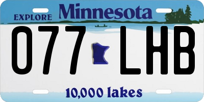 MN license plate 077LHB
