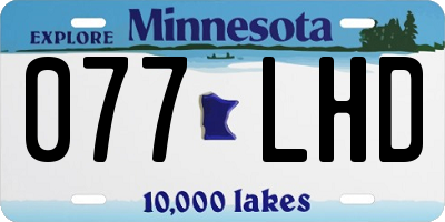 MN license plate 077LHD