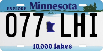 MN license plate 077LHI