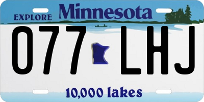 MN license plate 077LHJ