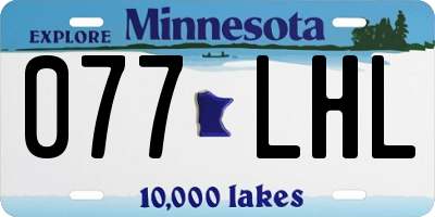 MN license plate 077LHL