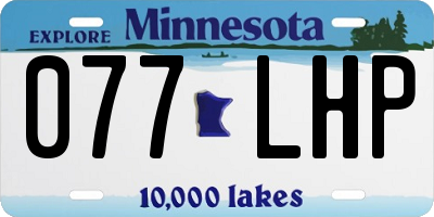 MN license plate 077LHP