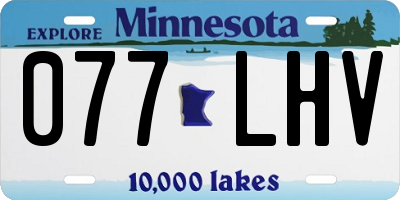 MN license plate 077LHV