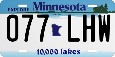 MN license plate 077LHW