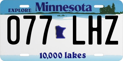 MN license plate 077LHZ