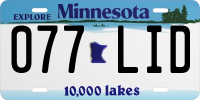 MN license plate 077LID