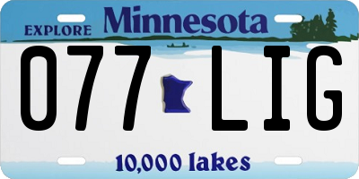 MN license plate 077LIG