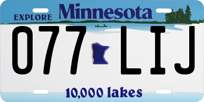 MN license plate 077LIJ