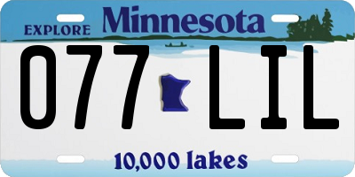 MN license plate 077LIL