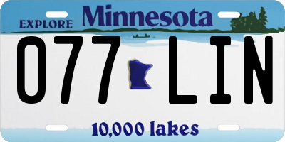 MN license plate 077LIN