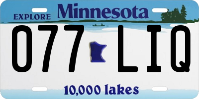 MN license plate 077LIQ