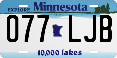 MN license plate 077LJB