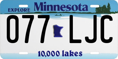 MN license plate 077LJC