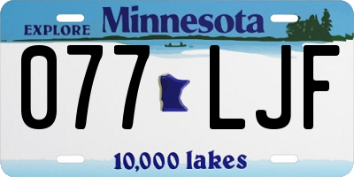 MN license plate 077LJF