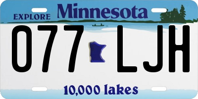 MN license plate 077LJH