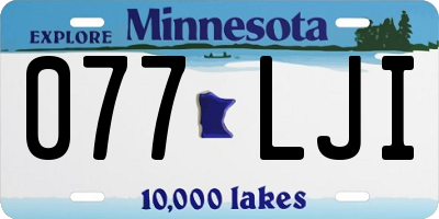 MN license plate 077LJI