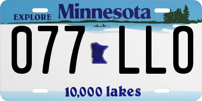MN license plate 077LLO