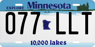 MN license plate 077LLT