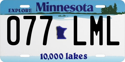 MN license plate 077LML