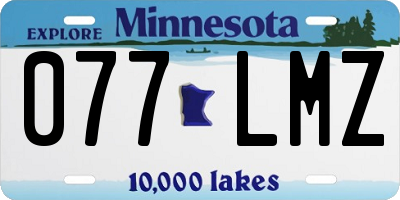 MN license plate 077LMZ