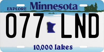 MN license plate 077LND