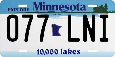 MN license plate 077LNI