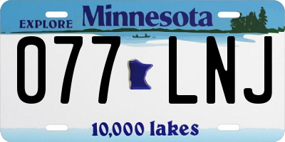 MN license plate 077LNJ