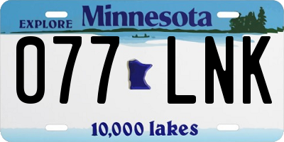 MN license plate 077LNK