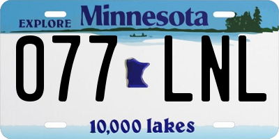 MN license plate 077LNL