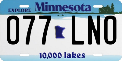 MN license plate 077LNO
