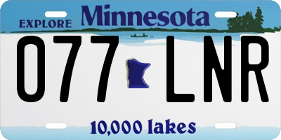 MN license plate 077LNR