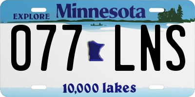 MN license plate 077LNS
