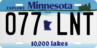 MN license plate 077LNT
