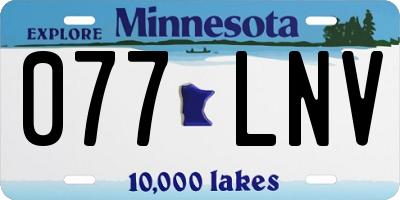 MN license plate 077LNV