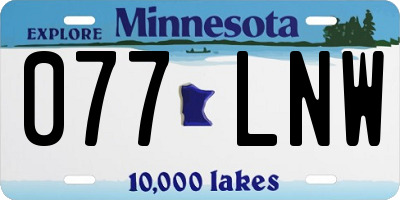 MN license plate 077LNW