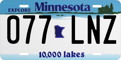 MN license plate 077LNZ