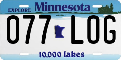 MN license plate 077LOG