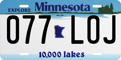 MN license plate 077LOJ